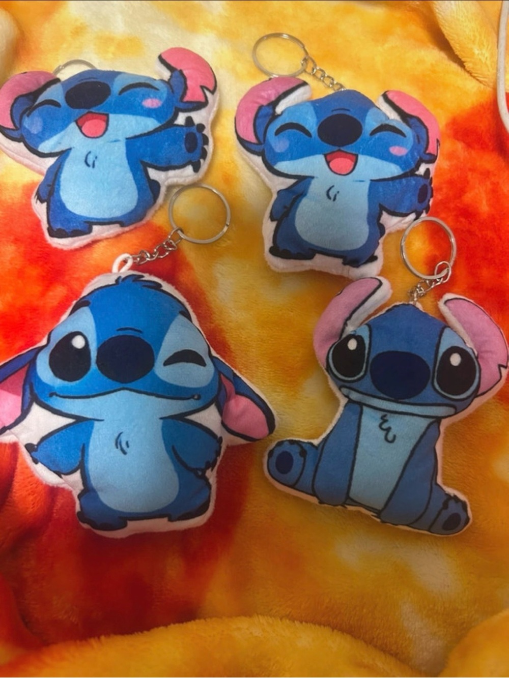 Cute Blue Plush Cartoon Keychain for Kids - Soft Character Bag Charm
